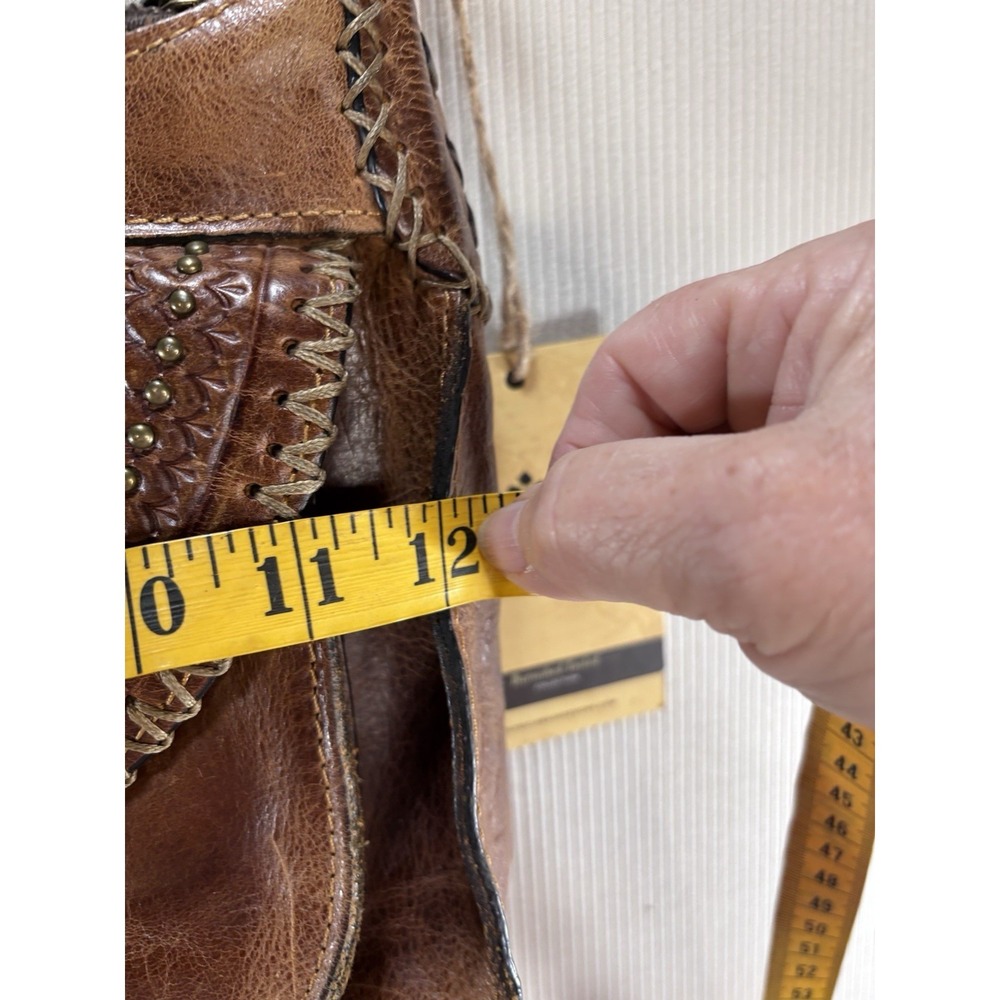 Patricia Nash "Camila" Tooled Leather ‎ Tassel Crossbody Bag Cognac Brown  NWT - Picture 13 of 16